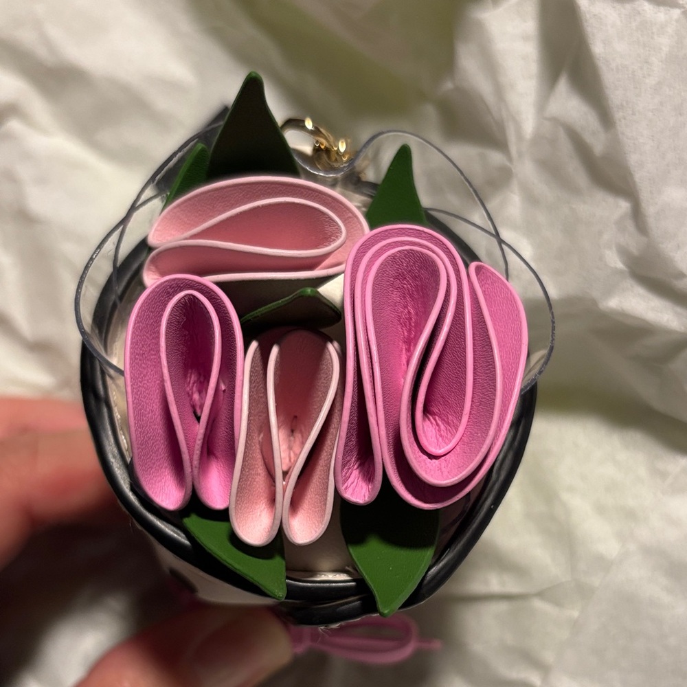 Kate Spade Pink and White Polka Dot Floral Key Holder - Picture 5 of 5